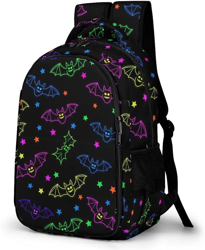 Business Anti Theft Laptop Backpack Halloween Cool Bats Art, Waterproof Travel Computer Bag with Laptop Compartment Gifts for Men Women