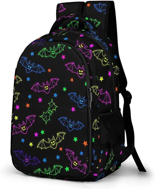Business Anti Theft Laptop Backpack Halloween Cool Bats Art, Waterproof Travel Computer Bag with Laptop Compartment Gifts for Men Women