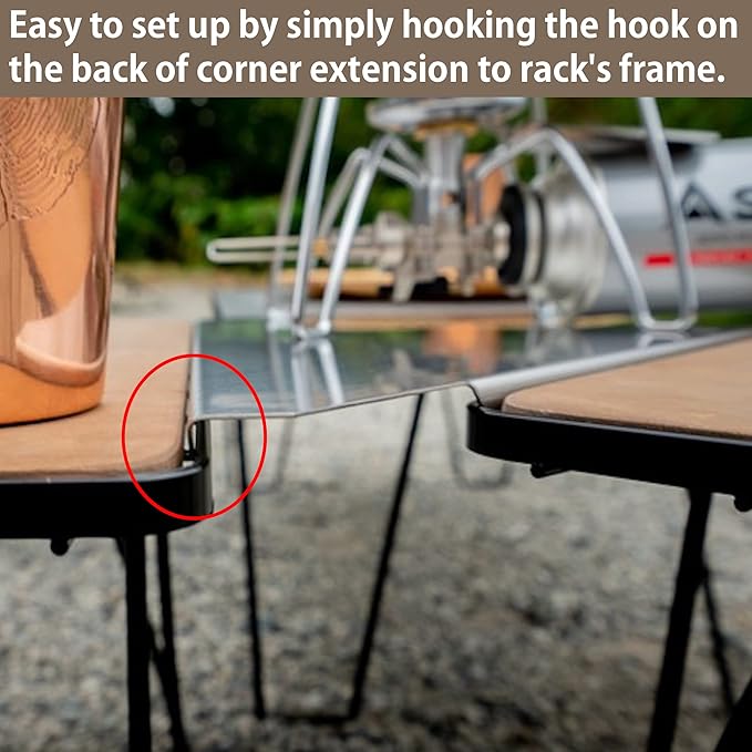 camping moon Corner Extension for Field Rack Stainless Steel Embossing T-2306