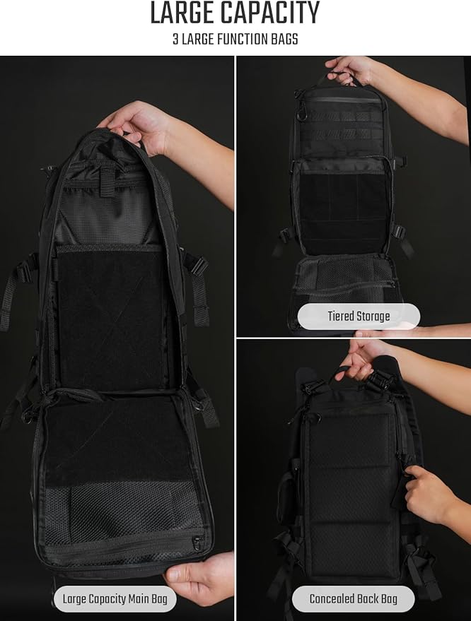 TACTICAL_GEEK ModCase B2 Ultimate EDC Tactical Backpack,14L High-Capacity, Anti-Shock Laptop Compartment, Waterproof, Molle System, for Hiking, Camping, Commuting, Backpacking Daypack Rucksack, Black