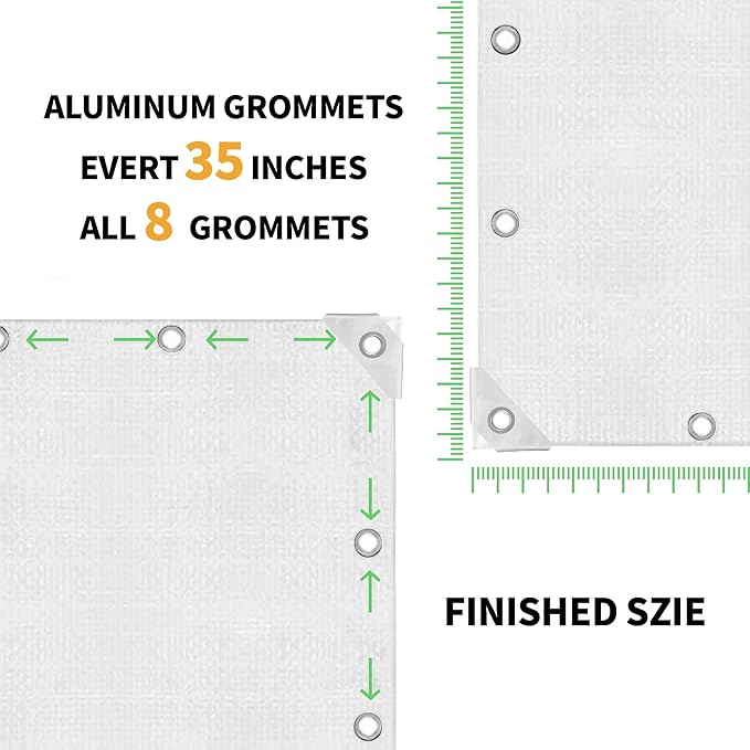 TARPAL 4x6 Feet White Tarp Waterproof(2 Pack) Small tarps Multipurpose Protective Cover All Purpose Poly Tarps Cover for Firewood Outdoor Furniture etc
