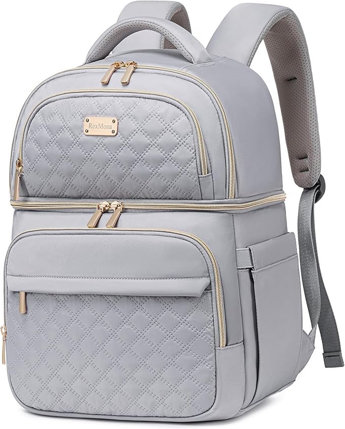 Backpack Cooler Lunch Backpack Double Decker Lunch Box,Insulated Backpack Lunch Cooler Bag, Lightweight Leakproof Lunchbox Backpack for Women Men to Travel,Picnic,Hiking,Beach,Camping