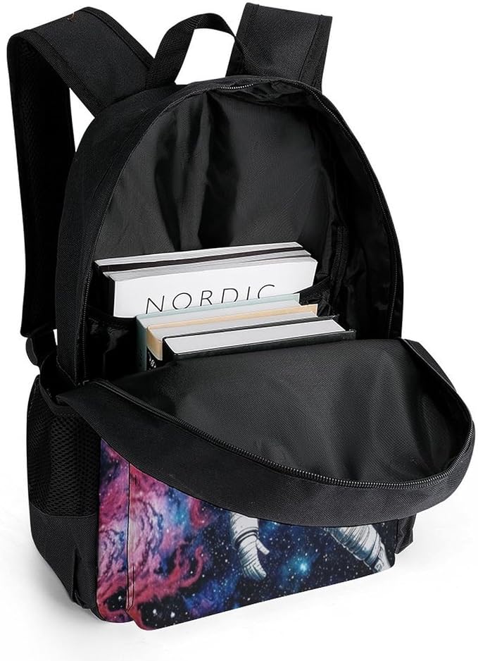 Supdreamc Daypack Anti-Theft Multipurpose Large Capacity Shoulder Bag, Astronaut Space Art Travel Hiking Camping Rucksack With Smooth Zippers