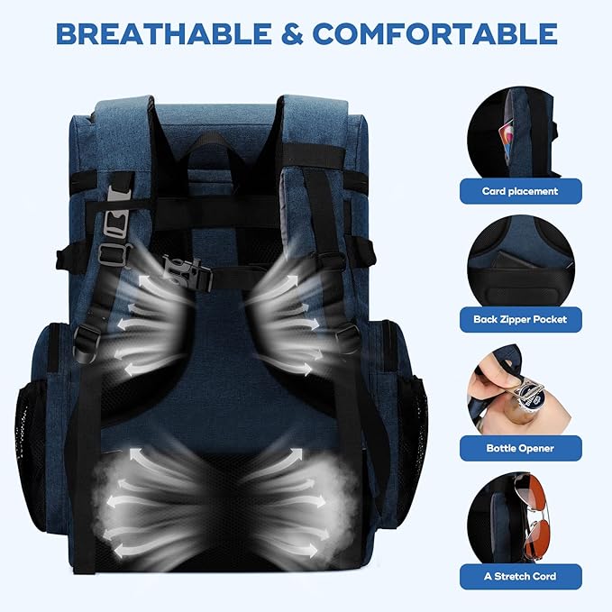 Maelstrom Cooler Backpack,50 Can Insulated Soft Backpack Cooler,Portable Lightweight Leakproof Cooler Bag,Large Capacity Beach Cooler,Waterproof Lunch Backpack for Men Women