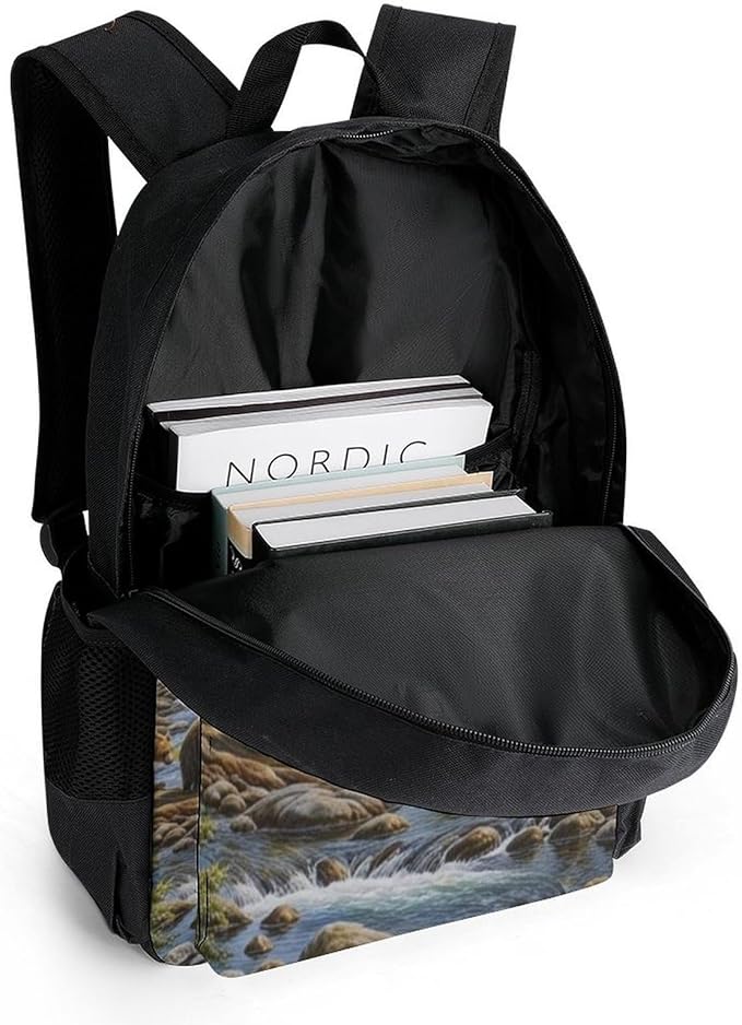 Men Women Polyester Western Mountain Bear Retro Daypack Backpack Large Capacity Carry On Bag With Smooth Zippers for Hiking Picnic Walking Cycling