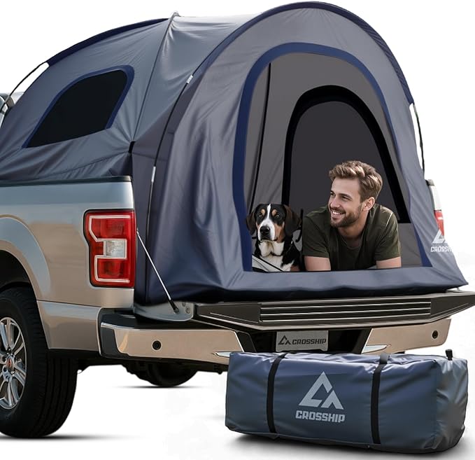 Truck Bed Tent for Pickup Trucks — Waterproof Camping Shelter with Insect‑Prevention Mesh & Quick Setup — Fits 5.5–6′ Beds — Rainproof Outdoor Shelter for Fishing, Hiking, Travel