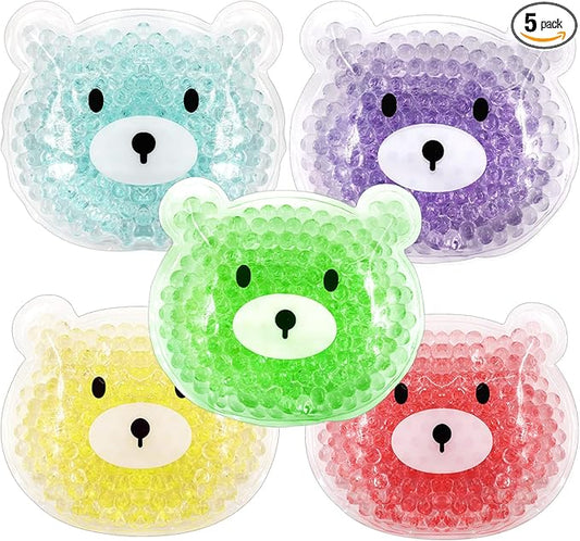 5 PCS Boo Boo Ice Packs, Kid Reusable Ice Pack, Auxiliary Fever Reduction, Hot Cold Pack for Kids Injuries, Wisdom Teeth, Baby Colic, Gas and Upset Stomach, Pain Relief, Fever, Headaches