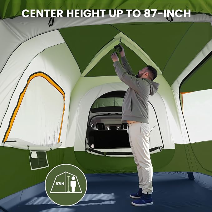 SUV Tents for Camping, Car Tents for Camping 4-6 People, PU 3000mm Waterproof SUV Tent Attachment Tailgate Tent for Car, Spacious Space 8.2'L x 8.2'W x 7.2'H with 2 Awnings & Double Door