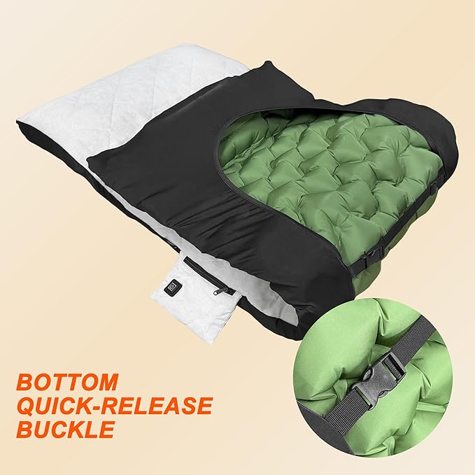 Inflatable Sleeping Pad Heating Cover,Heated Covers for Memory Foam Camping Mattress Pad,Outdoor Sleeping Pad, 78 * 28 * 5in (Only Heated Cover)