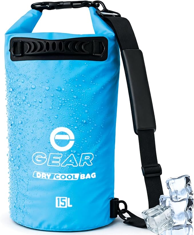 Enthusiast Gear Insulated Dry Bag Floating Cooler – 10L / 15L / 25L Roll Top, Leak Proof, Waterproof, Collapsible, with Padded Shoulder Strap - Perfect for Kayaking Fishing Beach