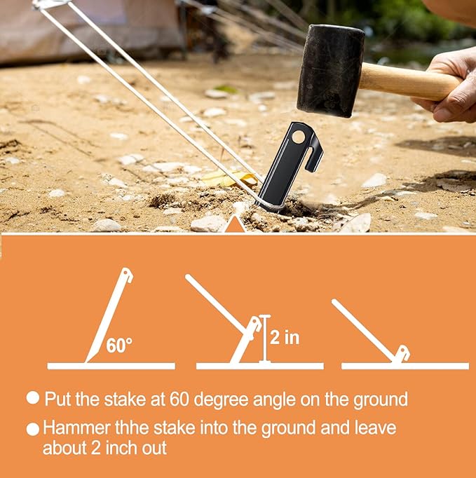 16 Pcs Plastic Stakes 12 inch Heavy Duty Tent Stakes, Replacement Inflatables Stakes, Outdoor Yard Ground Anchor for Christmas Decorations Garden Tent, Camping Accessories Black