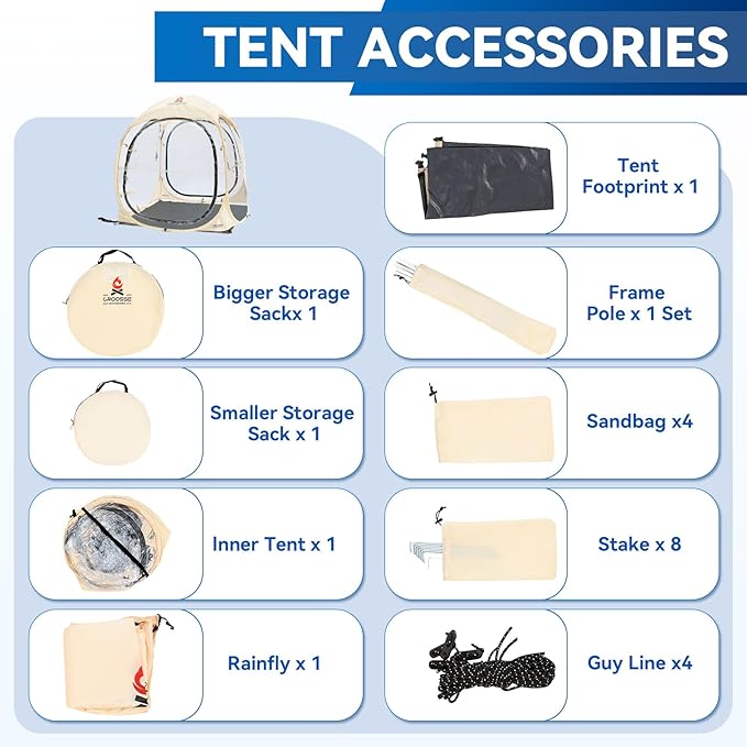 Sports Tent Pop Up Shelter - Instant Pod for All Weather, 2/4/6 Person Bubble Tent with Top Cover, Waterproof Clear Tent for Sports Events, Camping, Fishing, Cheering and Other Outdoor Activities