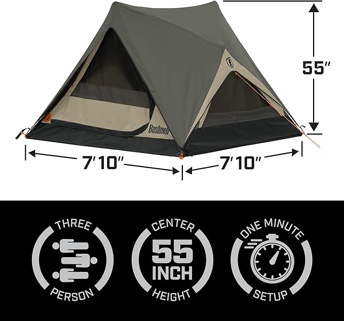 Bushnell Tent | Instant Pop Up 3P / 4P/ 6P / 8P Hub Style Tents | Best Pop Up Tent for Camping, Hiking, Family Camping, Hunting, Fishing, and Basecamp