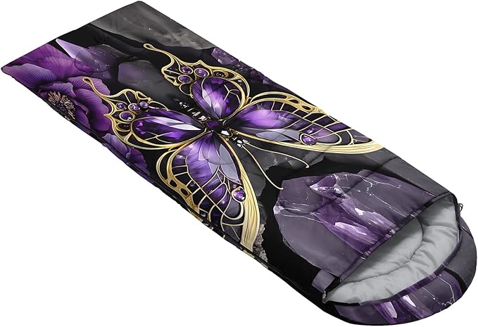 AILONEN Kawaii Puppy Sleeping Bag for Kids Boys Girls,Warm and Cool Weather,Lightweight,Waterproof Backpacking,Cartoon Cute Dog & Duck Animal Themed Blue Sleeping Bag for Camping