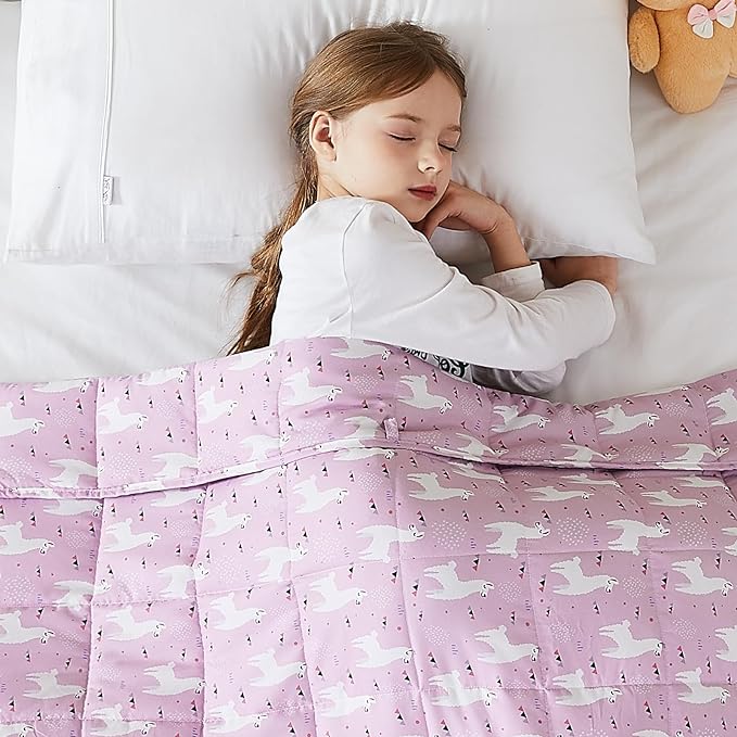 L'AGRATY Weighted Blanket - 40"x60" 10lbs Breathable Weighted Blanket Microfiber Material with Glass Beads