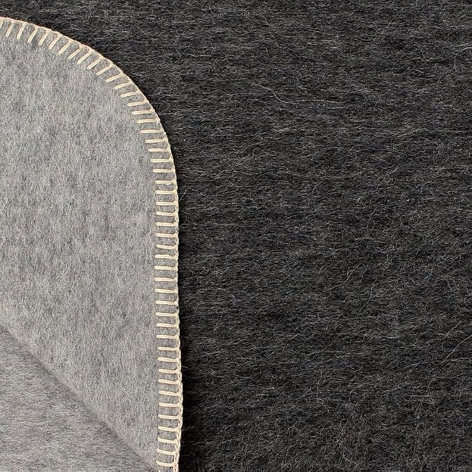Thick Alpaca Wool Blanket - Heavyweight for Camping Outdoors or Using Indoors | Soft Peruvian Blanket (Dark Gray/Soft Gray, Queen)