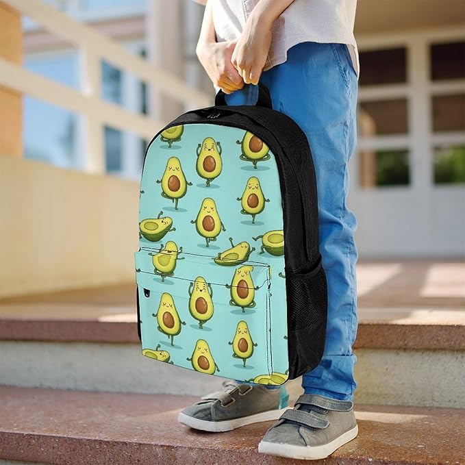 Supdreamc Polyester Daypack for Camping Travel Walking Cycling, Big Capacity Anti-Theft Multipurpose Bookbag, Dance Avocado Funny Camping Outdoor Backpack