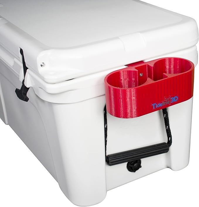 Tideline3D Cup Holder Compatible with YETI Coolers (Candy Red, Fits YETI Tundra)