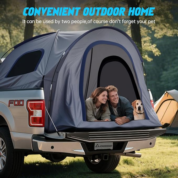 Truck Bed Tent for Pickup Trucks — Waterproof Camping Shelter with Insect‑Prevention Mesh & Quick Setup — Fits 5.5–6′ Beds — Rainproof Outdoor Shelter for Fishing, Hiking, Travel