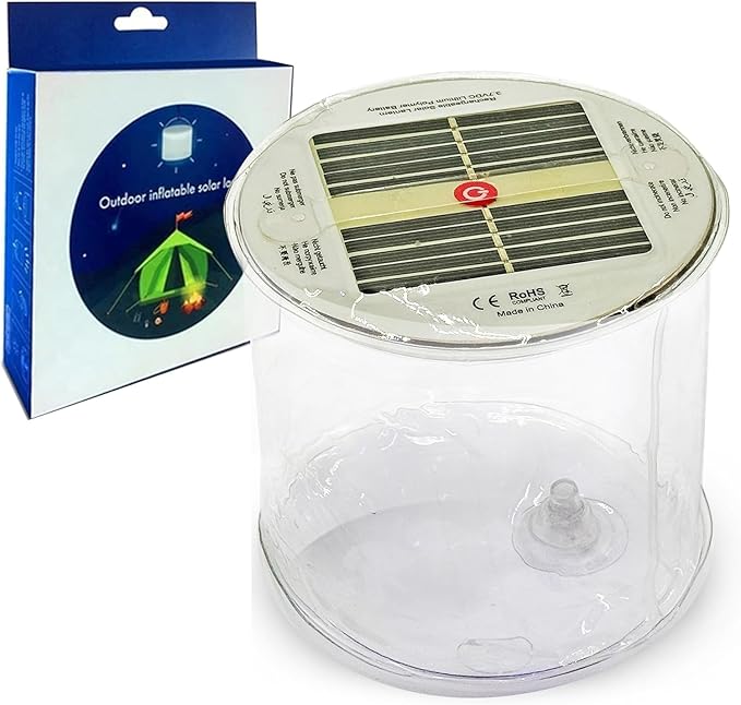ByteX Solar Rechargeable Inflatable LED Lanterns 90 Lumens, Waterproof, USB Charging, Ideal for Camping, Backpacking, Emergencies, Lightweight, Portable, Durable Lanterns for Outdoor Adventures