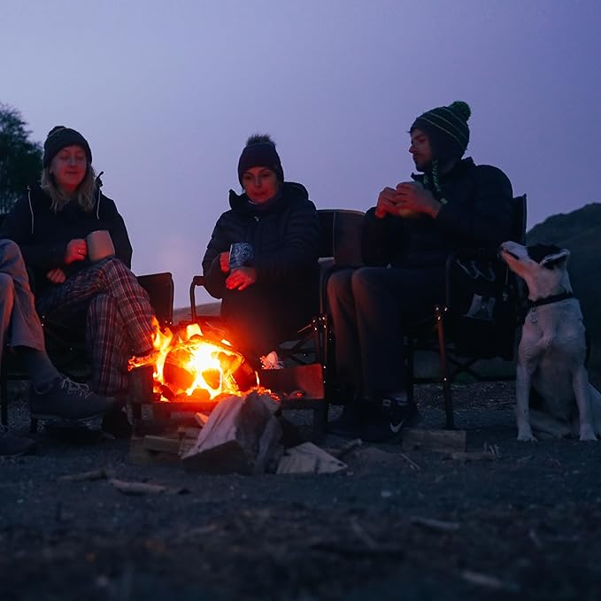 SUNNYFEEL Heated Camping Directors Chair, Portable Folding Lawn Chairs for Adults Heavy Duty with Side Table,Pocket for Beach, Fishing,Picnic,Concert Outdoor, Foldable Camp Chairs