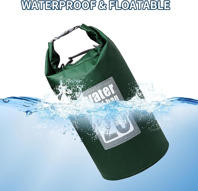 IPX8 Waterproof Dry Bag Backpack 10L - Roll-Top Seal for Kayak Spray & River Crossings, 500D PVC Abrasion-Resistant, Backpack Straps for Hiking Camping Beach