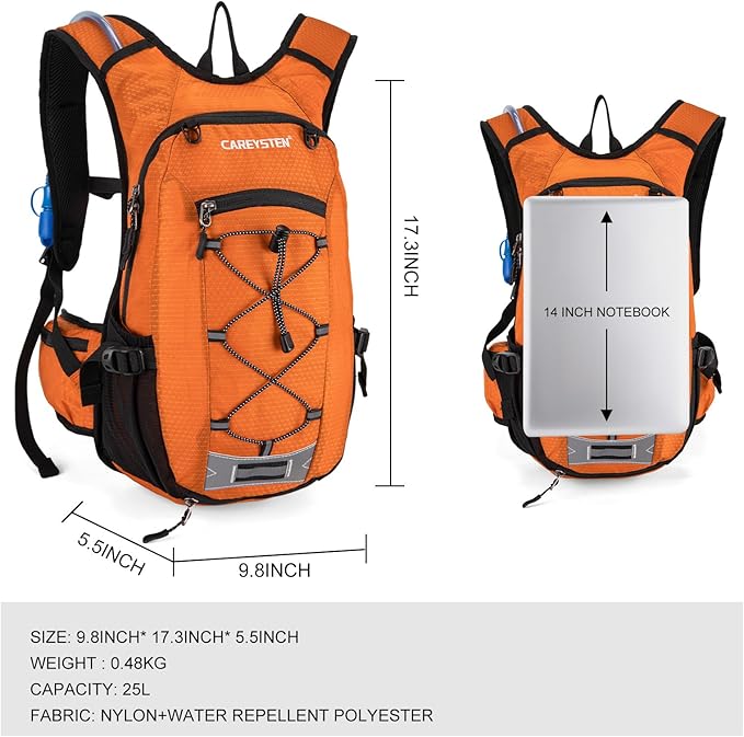 Hydration Backpack Cycling Backpack Women Running Backpack Water Backpack for Hiking Biking Backpack for Men Equipped with 2L Water Bag