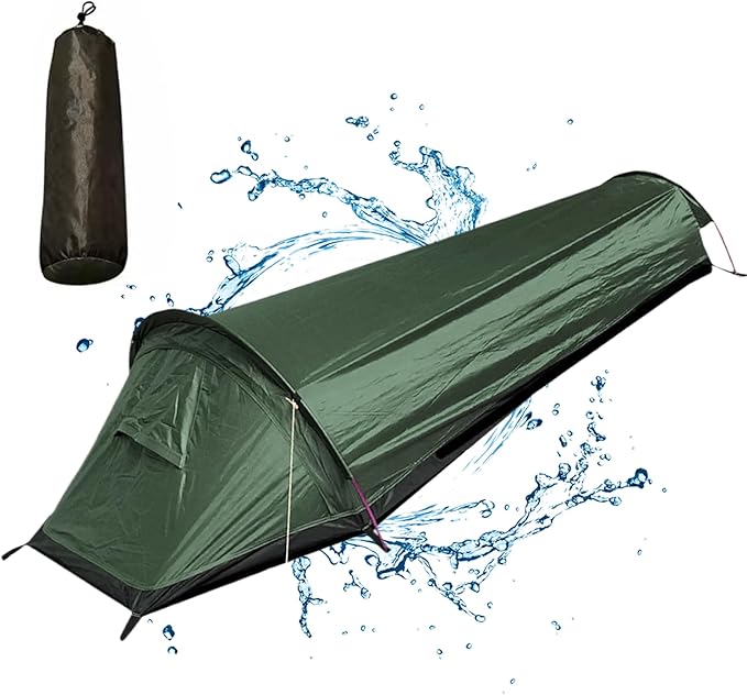 One Man Tent, Breathable 1 Person Tent with Fine Mesh, Portable Backpacking Tents with Carry Bag Ultralight & Waterproof for Hiking Camping Mountaineering Fishing Travel Sporting_Goods..