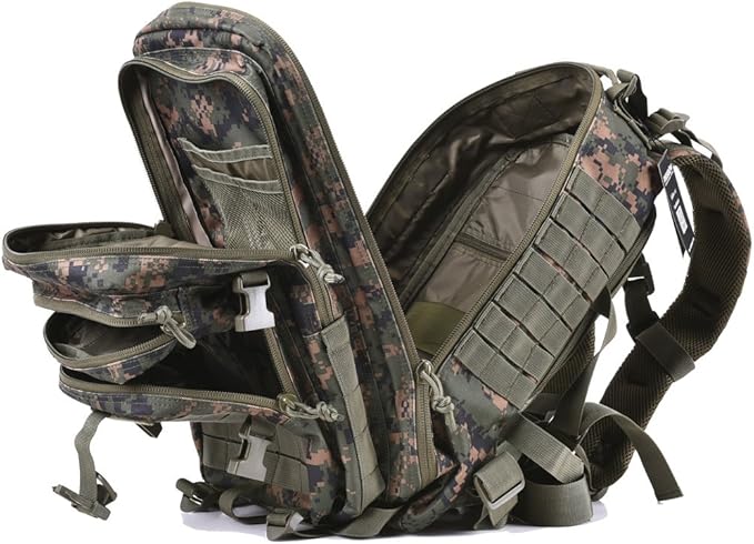 REEBOW GEAR Military Tactical Backpack for Men Large 34L Army 3 Day Assault Pack Molle Bag Backpacks (34L, Woodland Camouflage)