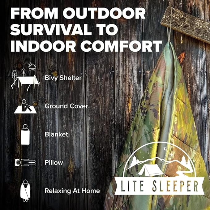 Lite Sleeper The Mulitpurpose Field Blanket - The Only Woobie You'll Ever Need (Jungle Tiger Stripe)