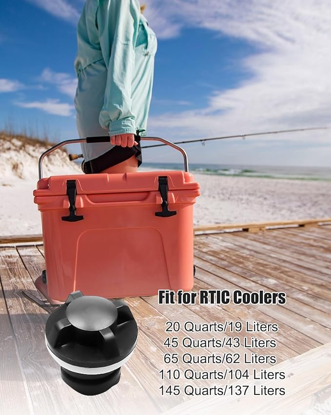 4 PCS Cooler Drain Plugs Fit for YETI RTIC Coolers, Large and Small Plug Combo Fit for YETI RTIC New 2 Drain Coolers