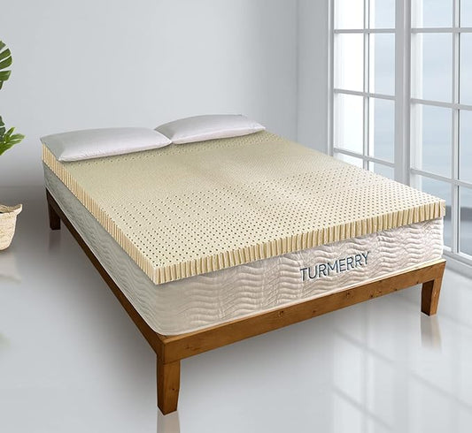 7 Zone Green Natural Organic Latex Mattress Topper Full Size - 2 inch - Soft Plush Pillow Top - GOLS Certified Latex Foam Bed Pad for Side Sleepers Zonal Support Durable and Breathable Bed