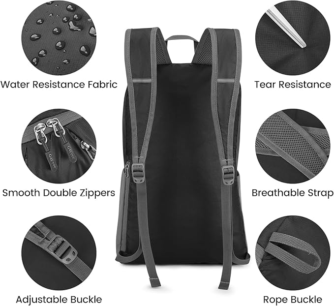 G4Free 24L Packable Hiking Backpack Lightweight Foldable Small Sport Travel Daypack Water Resistant for Women Men