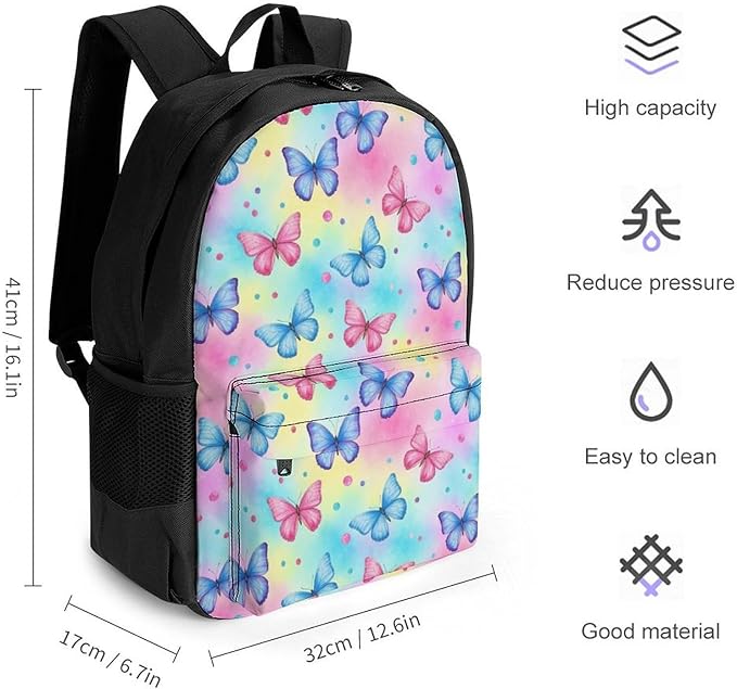 Large Rucksack for Outdoor Hiking and Camping with Daypack Design, Butterfly Daypack Backpack Men Women