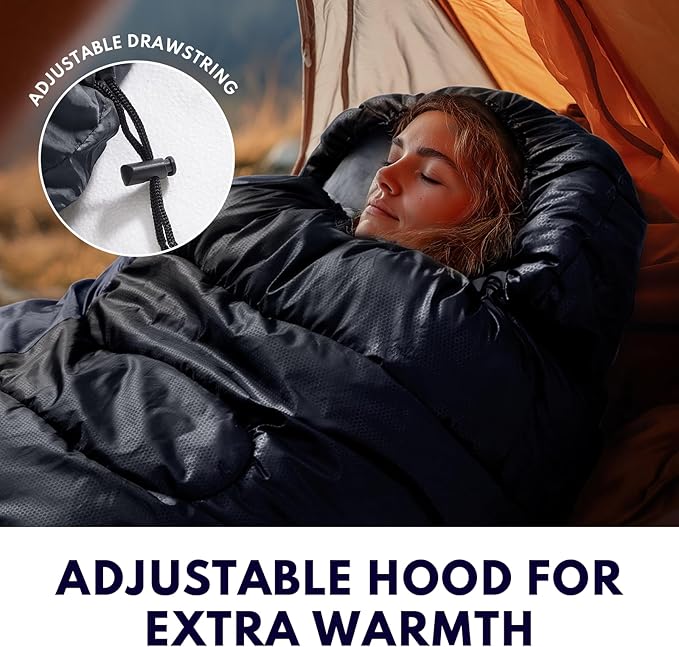 0 Degree XXL Sleeping Bags for Adults Cold Weather,Camping Sleeping Bag with Compression Sack for Winter Hiking, Hunting,Traveling