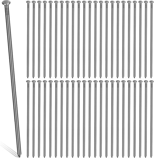 Nuenen 100 Metal Heavy Duty Stakes 12 Inch Landscape Anchoring Spikes Garden Edging Spikes for Artificial Turf Stakes, Paver Edging, Weed Barrier, Timber, Carpentry, Tent, Camping (Black)