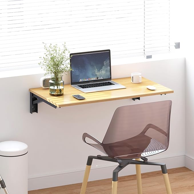 Need Small Fold Down Table Wall Mounted Heavy Duty Small Folding Wall Table Length 30 inches Width 20 inches Perfect Addition to Laundry Room/Home Bar/Kitchen & Dining Room AC15BB(7650)