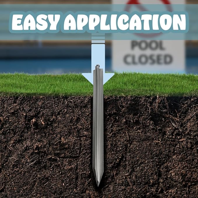 Poolzilla 5-Pack 16" Safety Cover Lawn Stake Anchor, for Grass Installation of Anchors, Heavy Duty Design