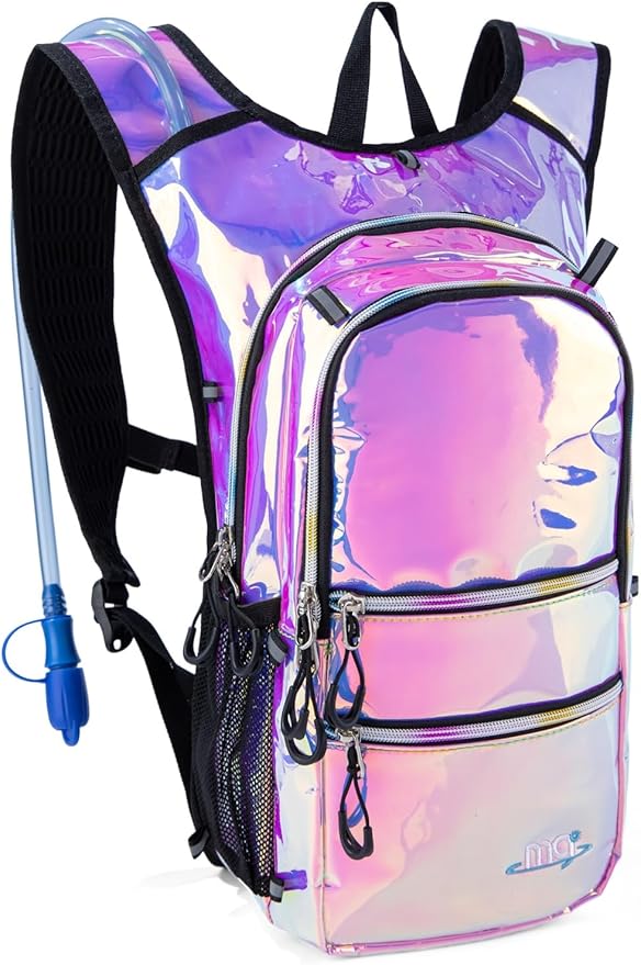 Hydration Backpack Pack with Cool Lights, 2L Water Bladder, Lightweight Bag for Running, Hiking, Bike, Climbing, Music Festival Essential, and Rave