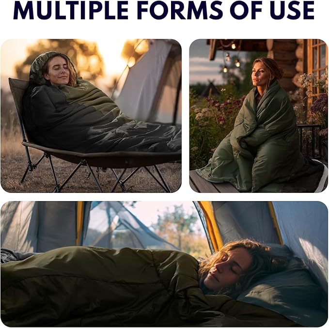 0 Degree XXL Sleeping Bags for Adults Cold Weather,Camping Sleeping Bag with Compression Sack for Winter Hiking, Hunting,Traveling