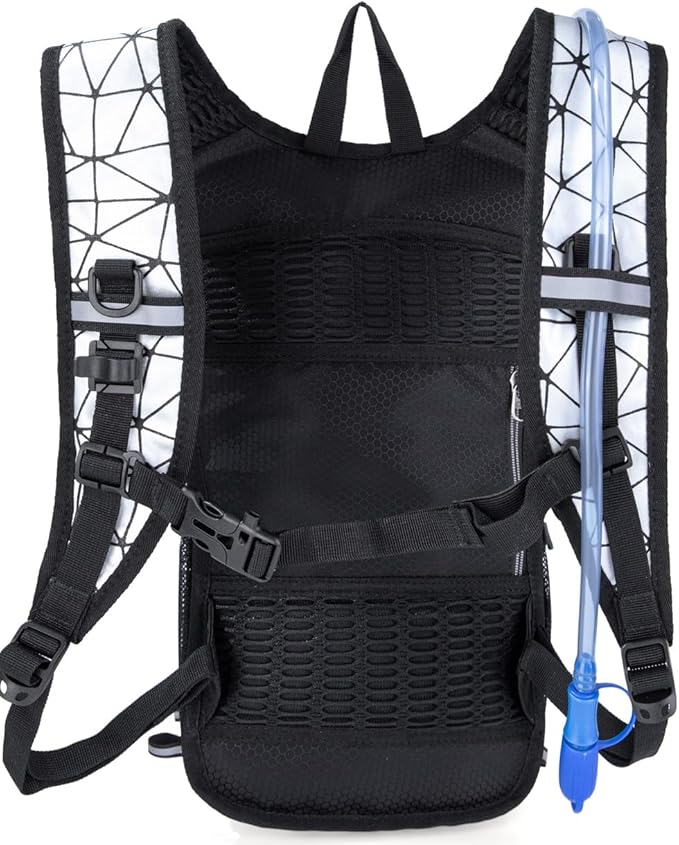 Hydration Backpack Pack with Cool Lights, 2L Water Bladder, Lightweight Bag for Running, Hiking, Bike, Climbing, Music Festival Essential, and Rave