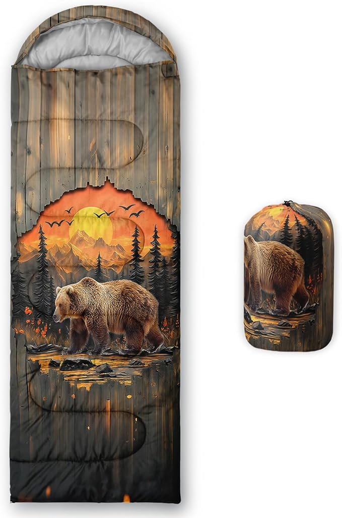 AILONEN Girls Pink Camping Sleeping Bags,Lightweight & Waterproof,3 Season Warm & Cool Weather,Cute Bow Duck Print Sleeping Bags for Kids,Girls,Adults Travelling,Outdoors