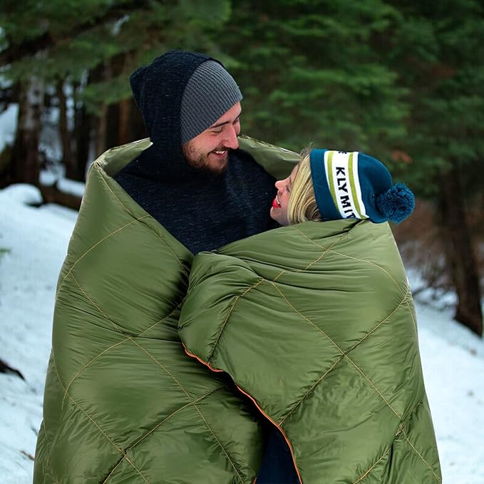 Down Blanket Camping Quilt - Lightweight, Packable, Puffy, Wearable, Water Resistant, Backpacking Quilt for Outdoor Camping, Travel and Hiking