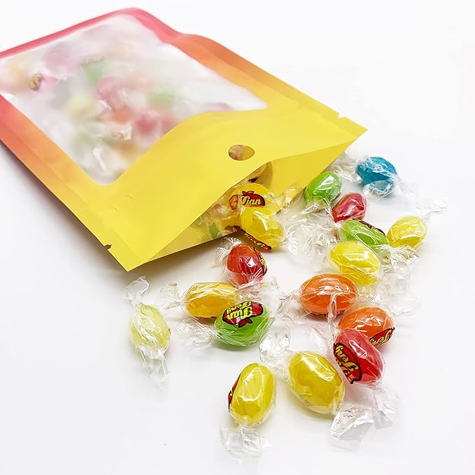 100 Pcs Resealable Mylar Bags, Gradient Color Food Storage Bags, Zip Bag Foil Bags Packaging Pouch for Food Storage, Sample, Small Business (Yellow Orange, 4.7 X 7.1 Inch)