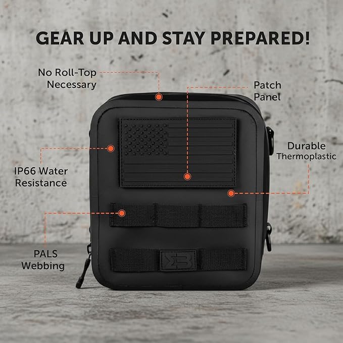 SealBags Water Resistant Tactical MOLLE Pouch for Hiking, Tools and Camping Gear. Durable Thermoplastic Design and Molle Compatible with Backpacks, Tactical Belts, Waist Bags and More