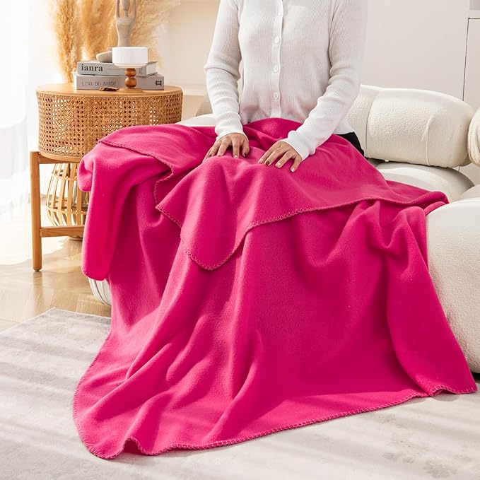 CAI TENG Fleece Throw Blanket Blankets for Couch Bed 50x60 6 Pack Kids Blanket Throws Polar Fleece Fabric Soft Cozy Travel Blankets Lightweight Small Throws Wedding Gifts Travel Hot Pink