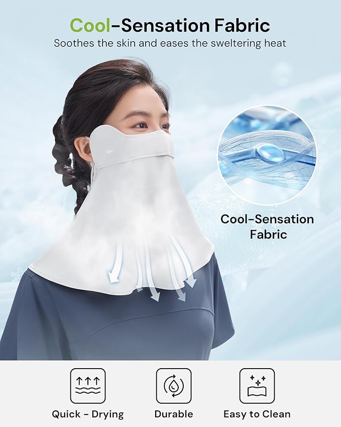 BENEUNDER UV Sun Protection Face Cover/Neck Gaiter Scarf UPF50+ Breathable Cooling for Summer Outdoor Activities Reusable