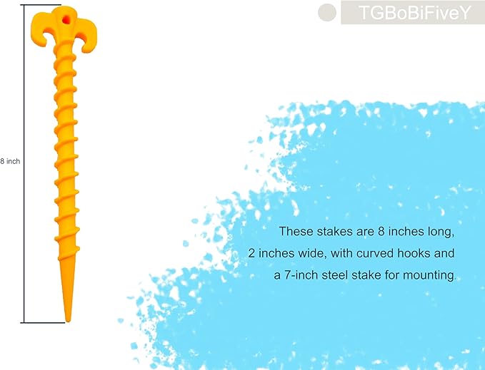 5 Pack Ground Anchors Spiral Stakes for Outdoor Camping for Landscaping Securing Weed Barrier Fabric Irrigation Tubing, Holding Fence Tarpaulin 8.5 Inch Tent Stakes