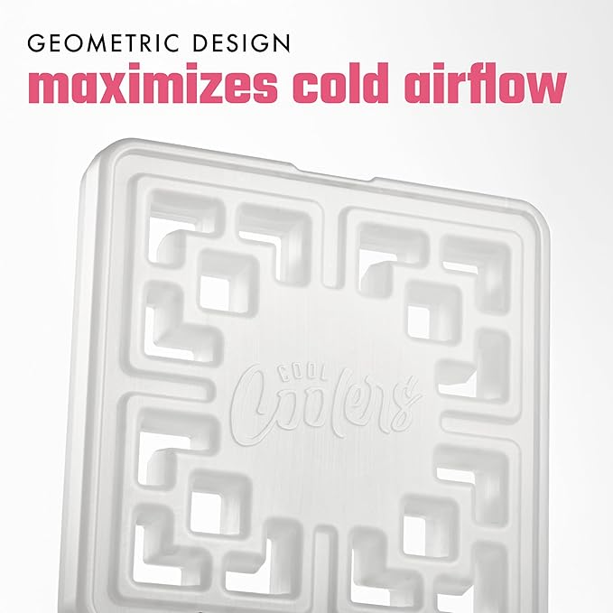 Cool Coolers Fashion Ice by Fit & Fresh, 2 Pack XL Slim Ice Packs, Unique Ice Pack Design for Womens Lunch Bag, Space Saving Reusable Ice Packs for Lunch Boxes, Cooler Ice Packs, Pearl White, 2PK