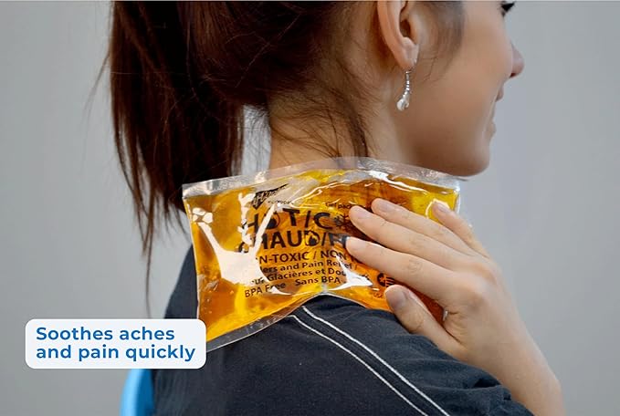 ICY-COOLS 3 Pack Reusable Hot or Cold Gel Ice Packs for Injuries, Multipurpose Ice Packs for Lunch Boxes, Long-Lasting Cold Therapy for Pain Relief, 4 x 8 Inches (Orange)